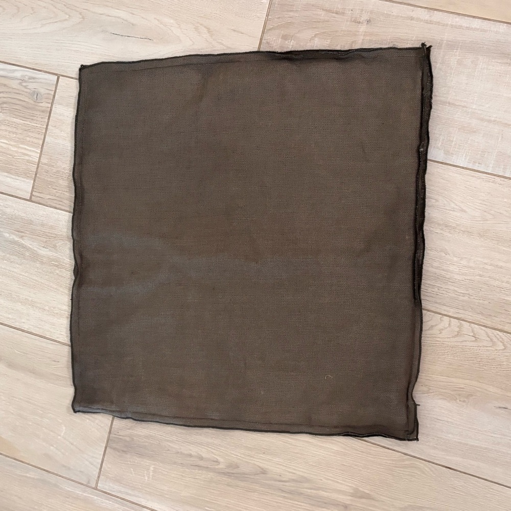 LULU AND GEORGIA Brown 100% Linen Square Pillow Cover Rustic Border 20” X 20”